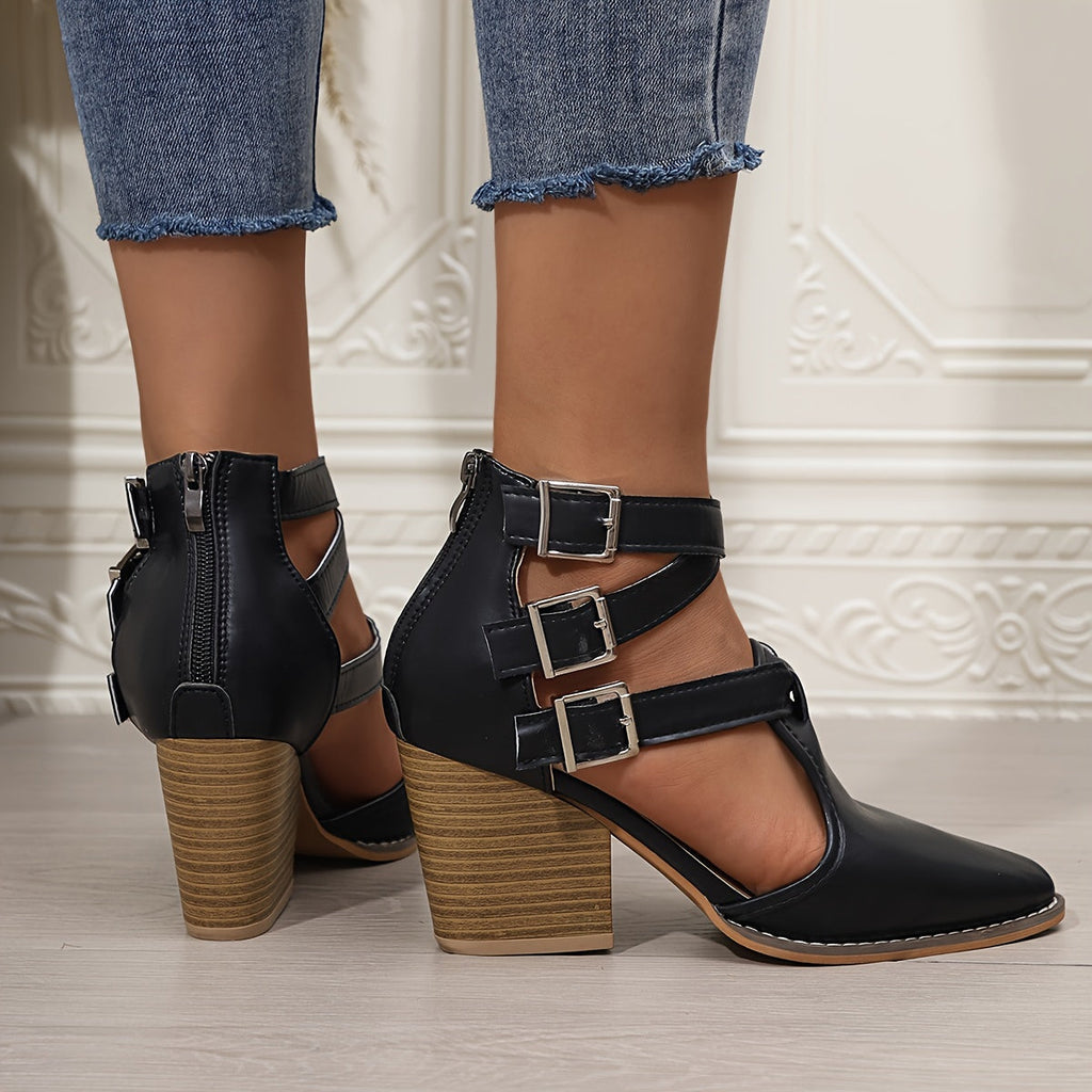 Adriana | Tacones de doble hebilla con punta fina y sujeción todo el día
