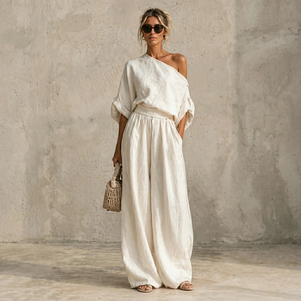 Conjunto Blanco Oasis | Blusa + Pantalón