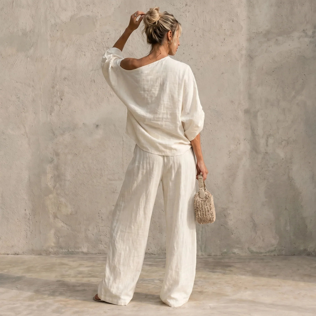 Conjunto Blanco Oasis | Blusa + Pantalón