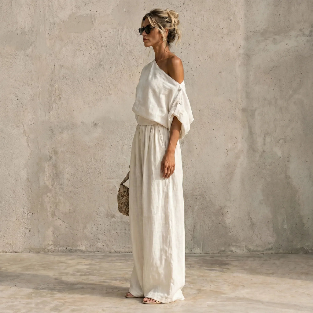 Conjunto Blanco Oasis | Blusa + Pantalón