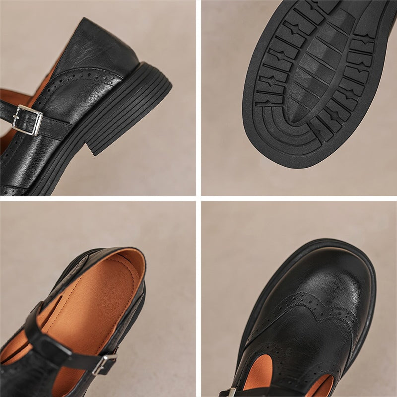 Mattea | Elegantes Mary Janes Hechas De Cuero